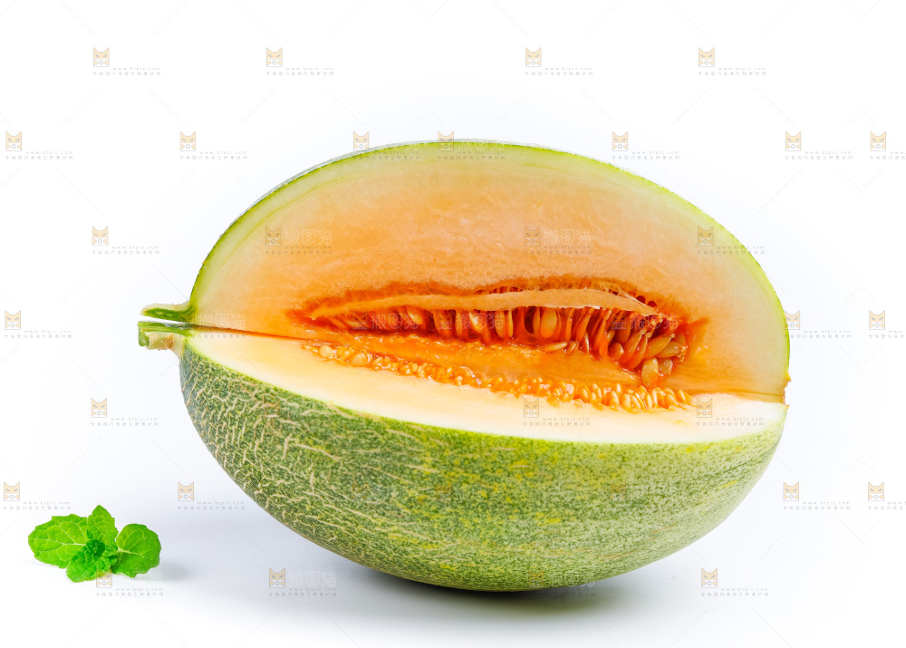 白底上的哈密瓜
