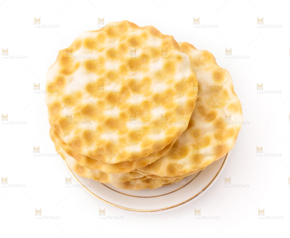白底上的饼干