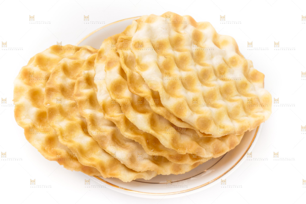 石头烧饼放在白底上