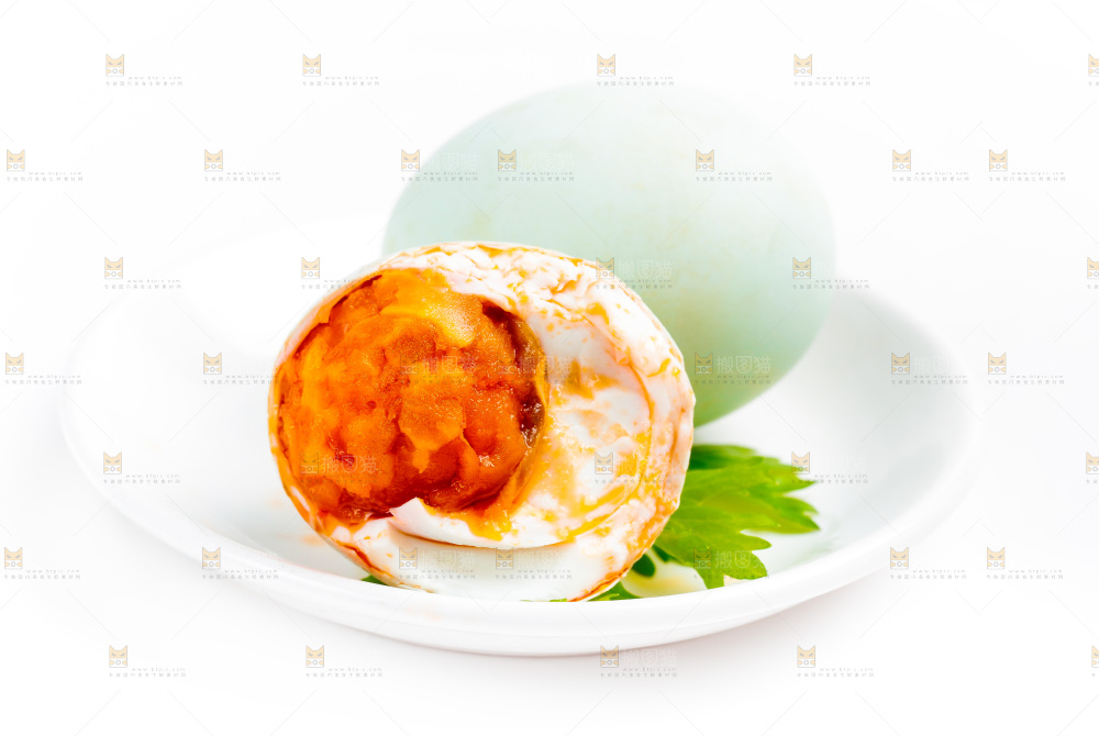 白底上的咸鸭蛋