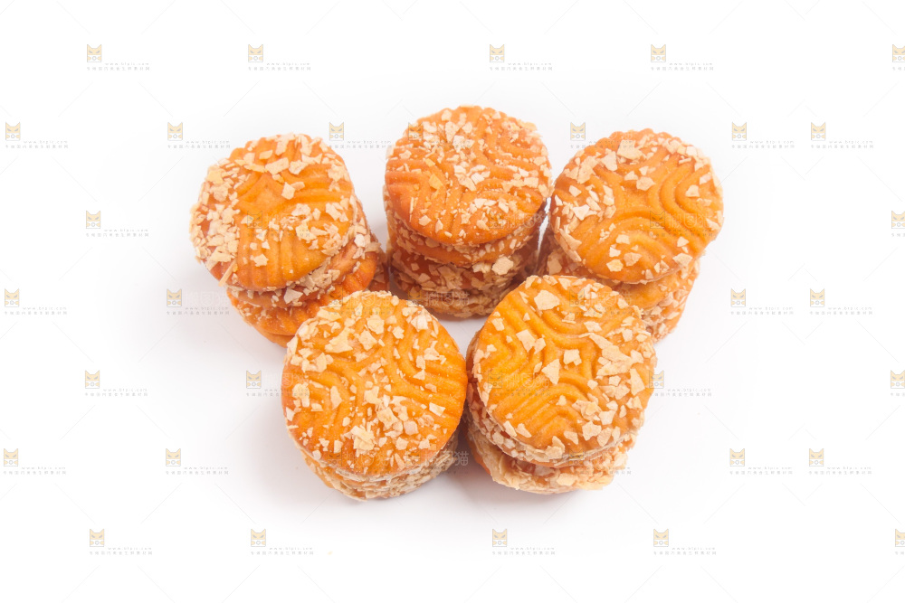 白底上的饼干