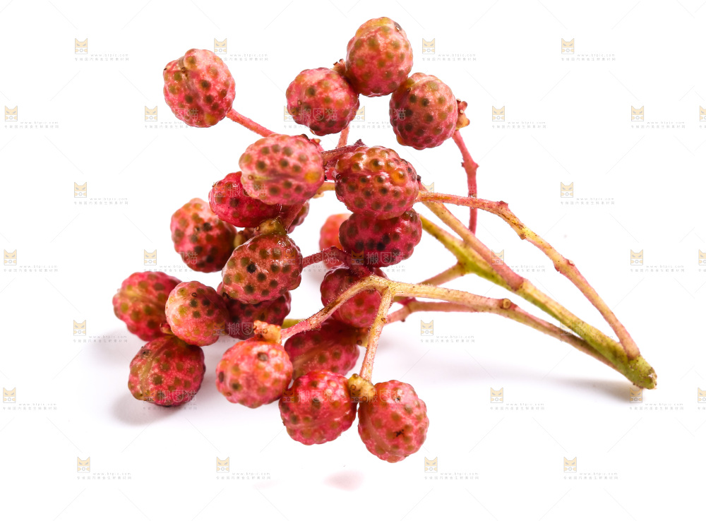 白底上摆放着花椒