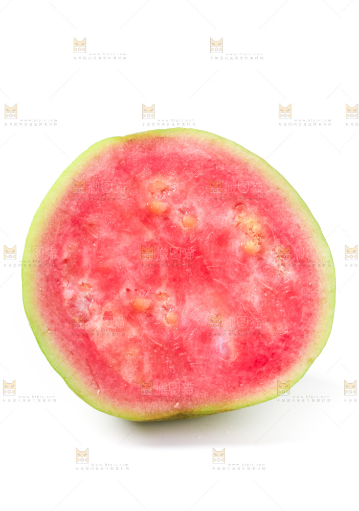 白底上放着红心芭乐