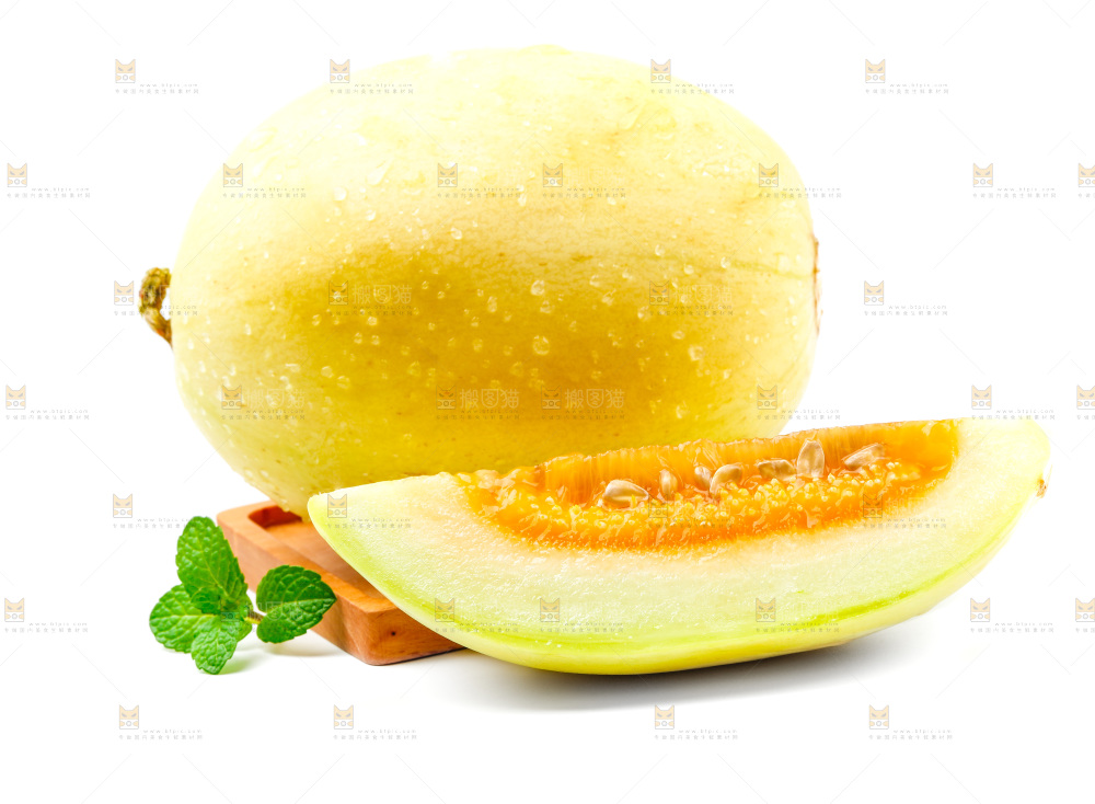 木板上的蜜瓜