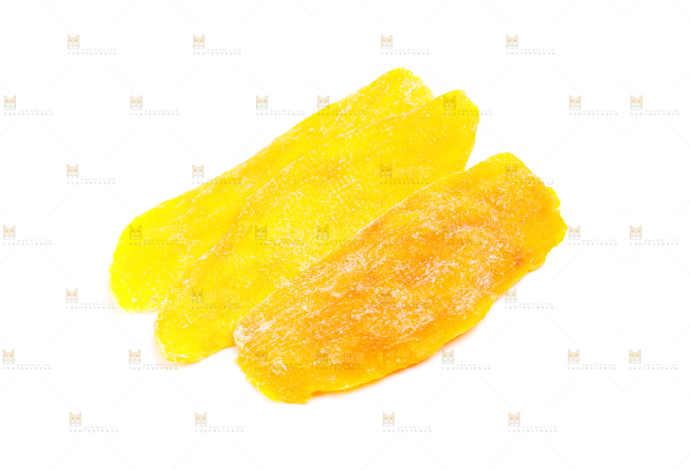 白底上摆放着芒果干
