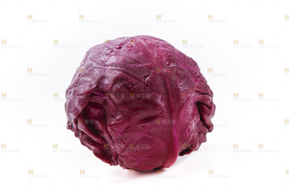 白底上放着紫包菜