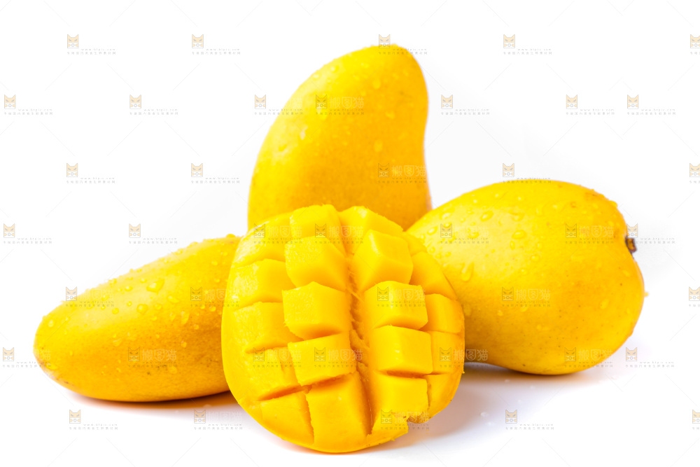 白底上放着小台农芒