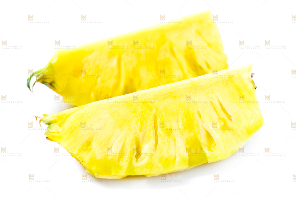 白底上的金钻凤梨