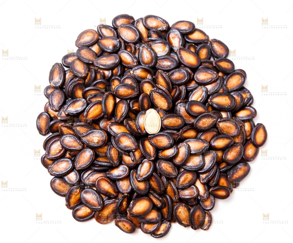 白底上的西瓜子