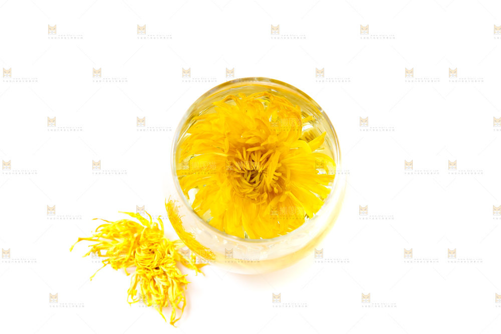 杯子里泡着菊花茶