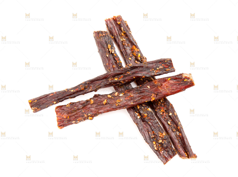 白底上的牛肉干