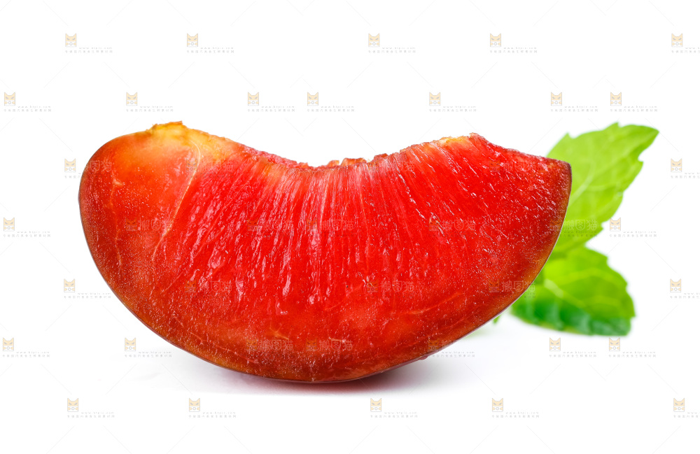 白底上放着红肉三华李