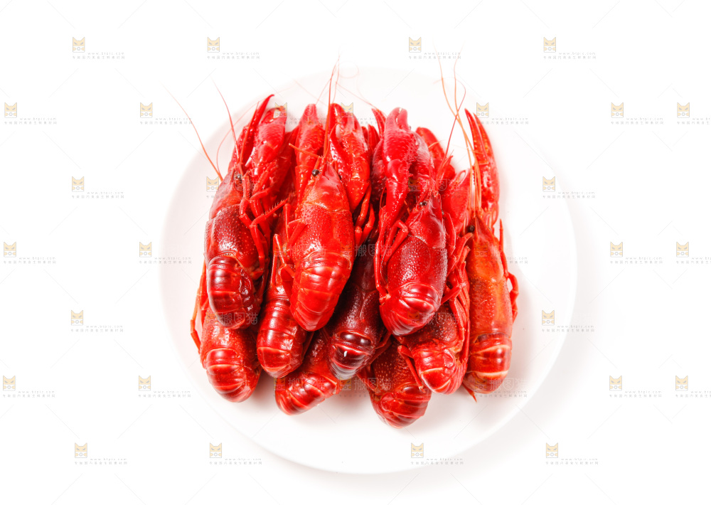 盘子里的清蒸小龙虾
