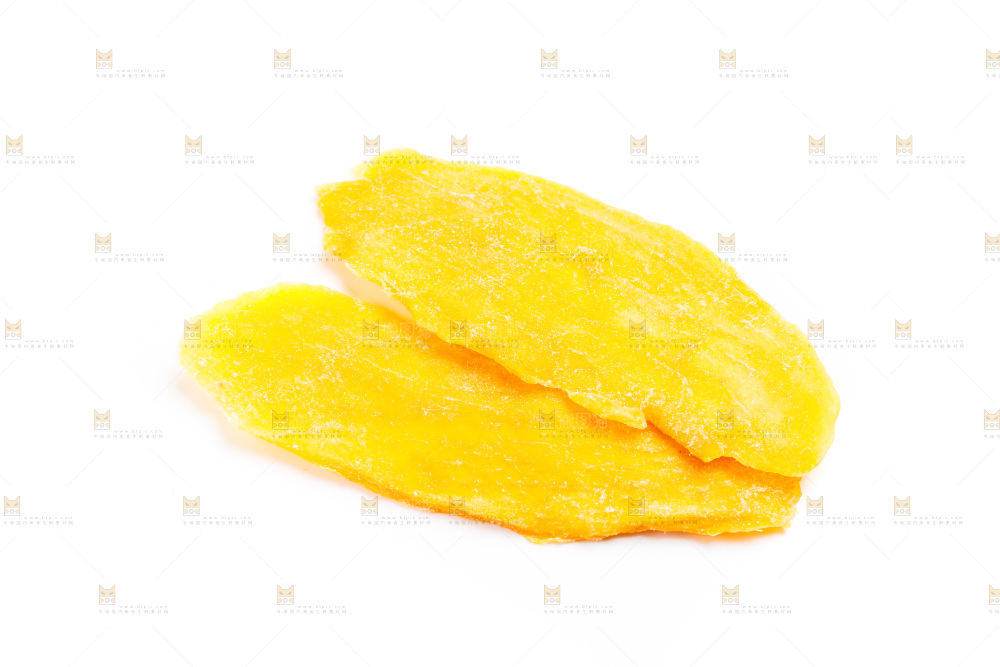 白底上摆放着芒果干
