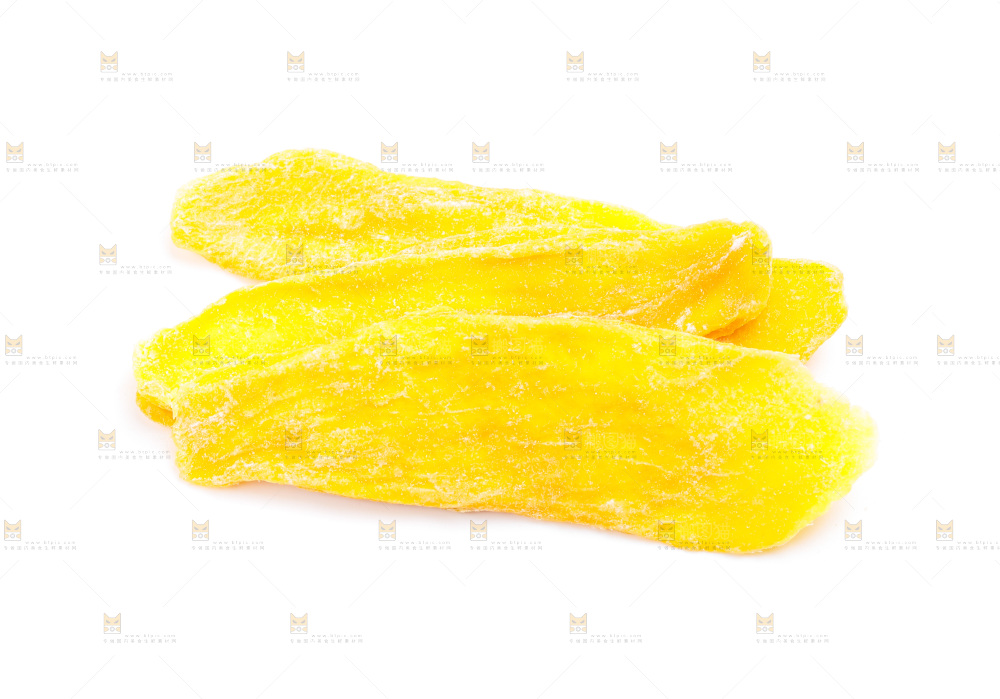 白底上放着芒果干片