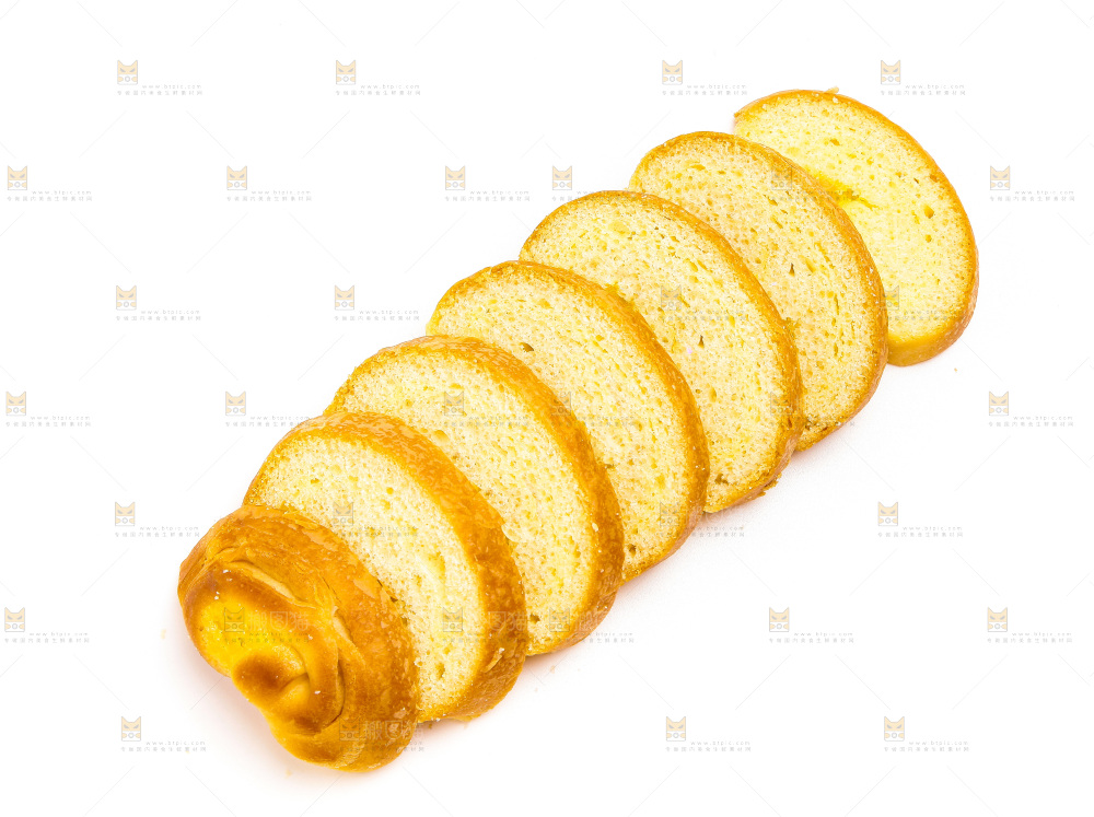 白底上放着小面包
