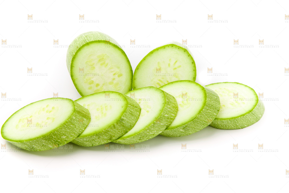 白底上放着西葫芦