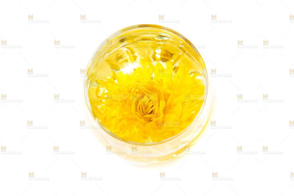 杯子里泡着菊花茶