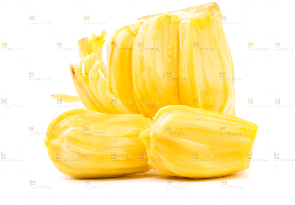 白底上的黄肉菠萝蜜