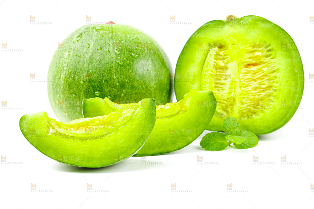 浅底上的绿宝石甜瓜