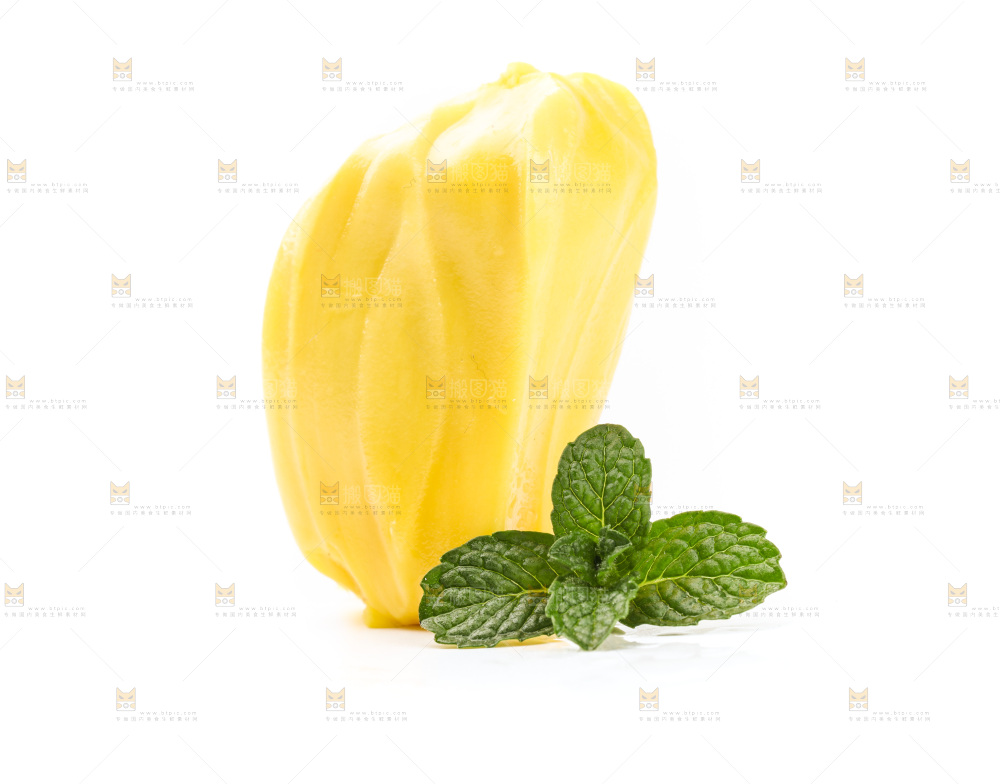 白底上的黄肉菠萝蜜