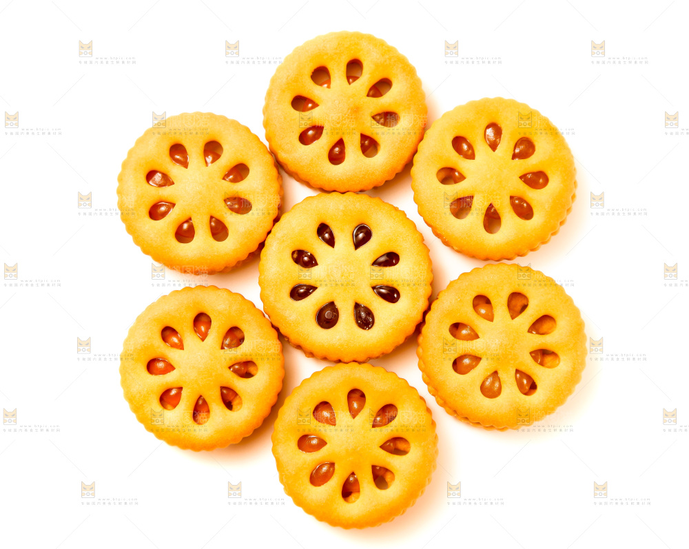 白底的夹心饼干