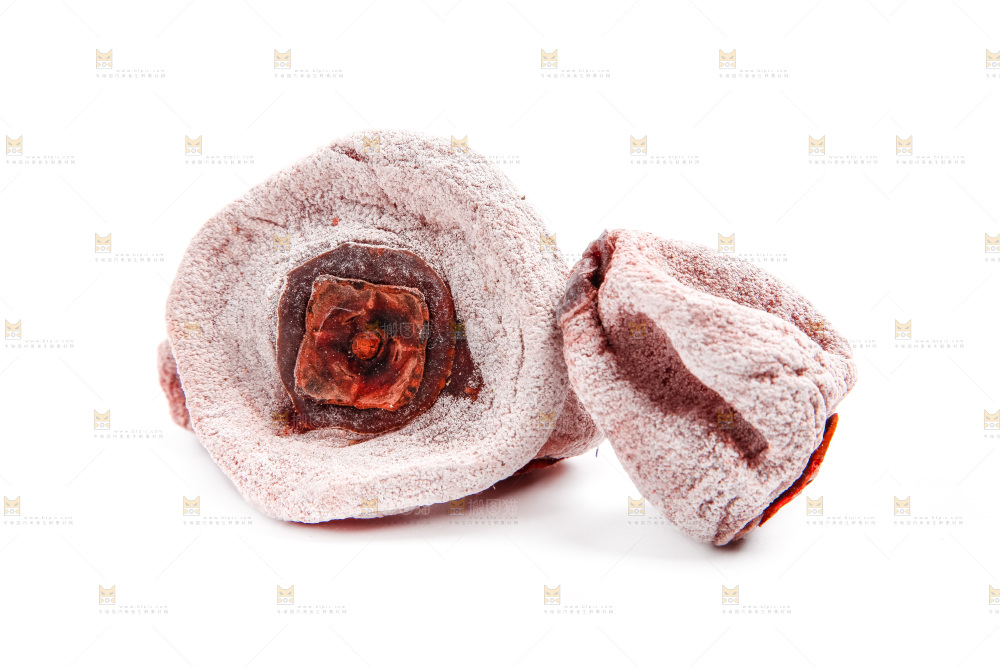 白底上放着柿饼