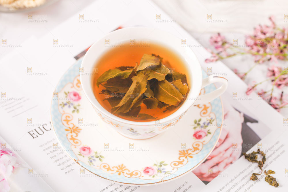 书上放着一杯铁观音茶