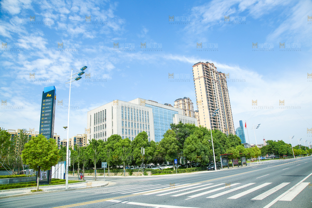 城市道路楼房