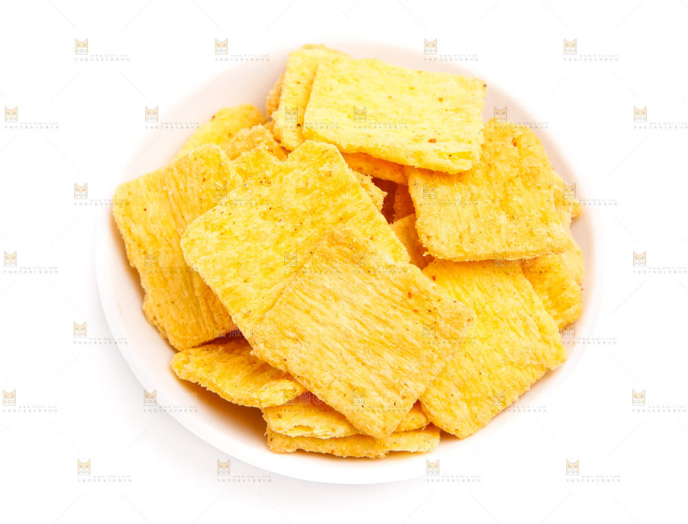 白底上的糯米锅巴