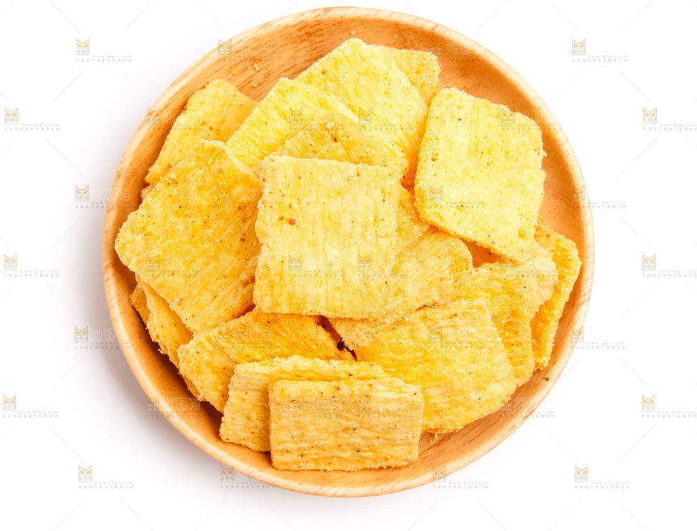 白底上的糯米锅巴