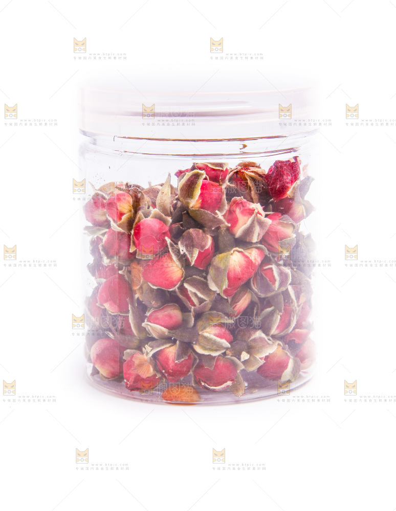瓶子里装着玫瑰花茶