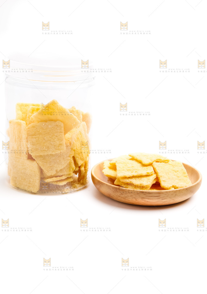 白底上的糯米锅巴