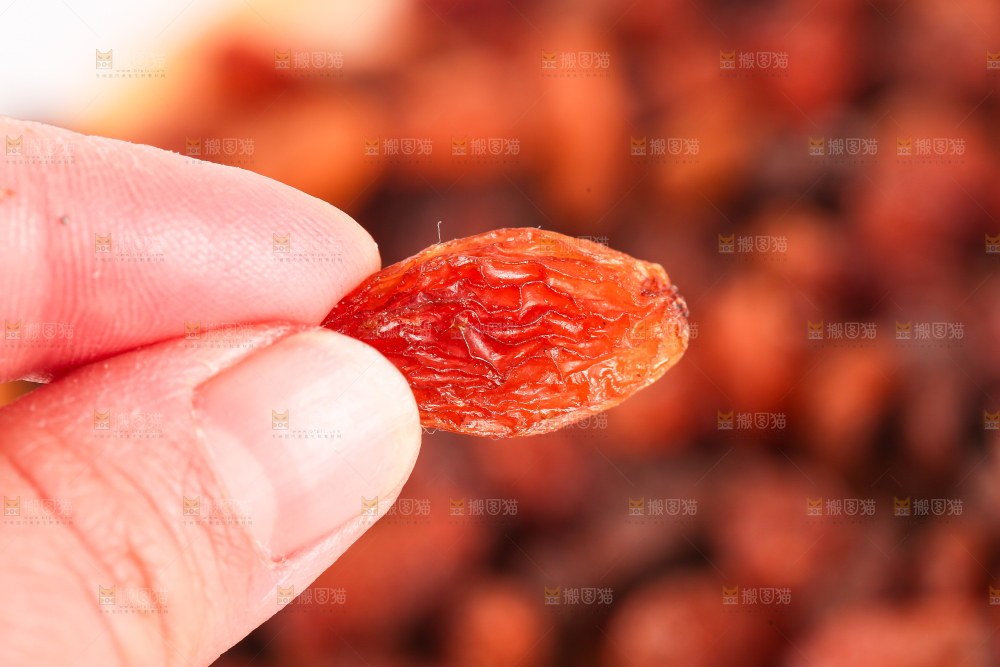 手里拿着红葡萄干