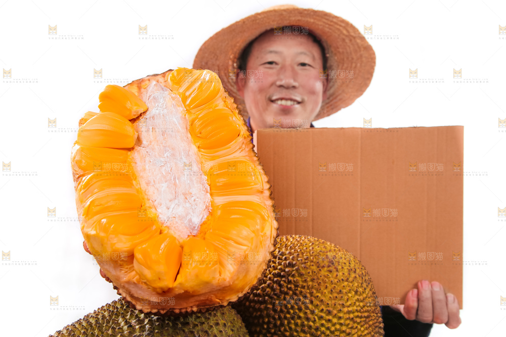 一堆新鲜红肉菠萝蜜