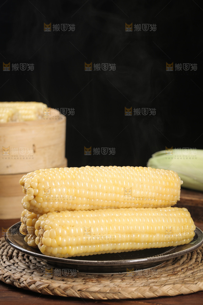 一盘东北白糯玉米