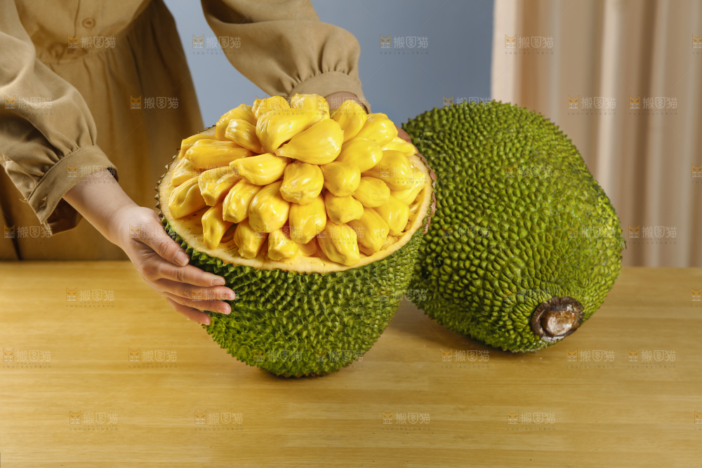 手里抱着海南黄肉菠萝蜜