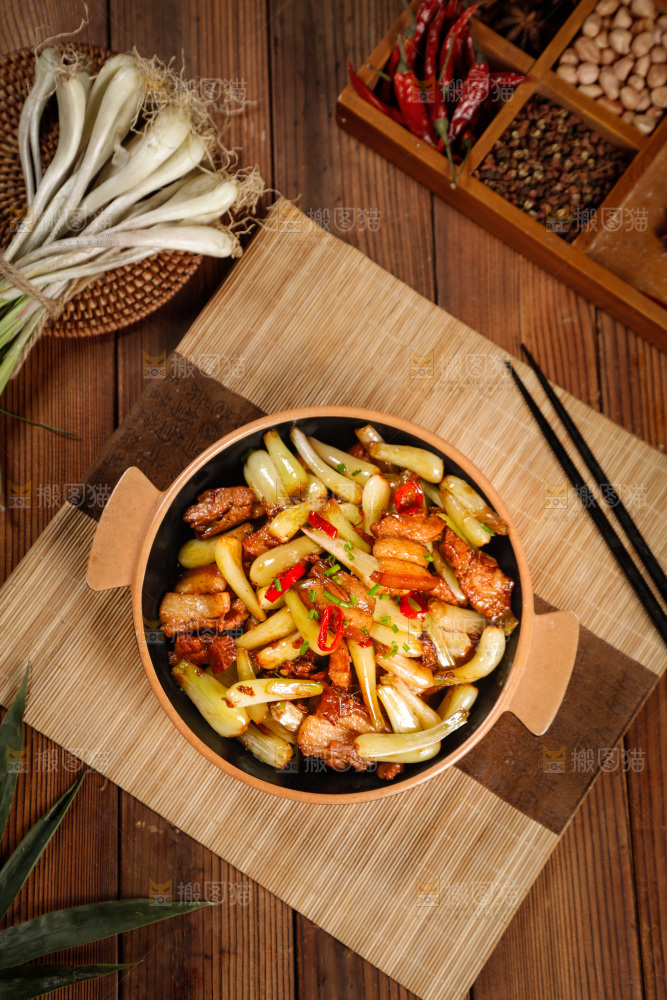 一盘藠头炒肉