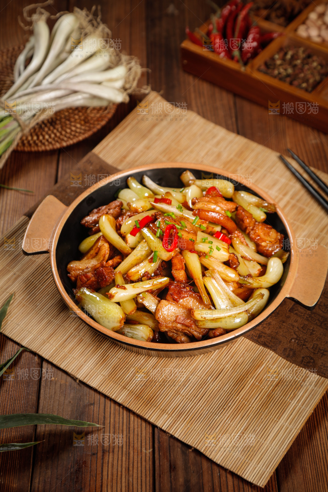 一盘藠头炒肉