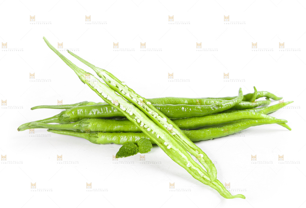 白底上的青线椒