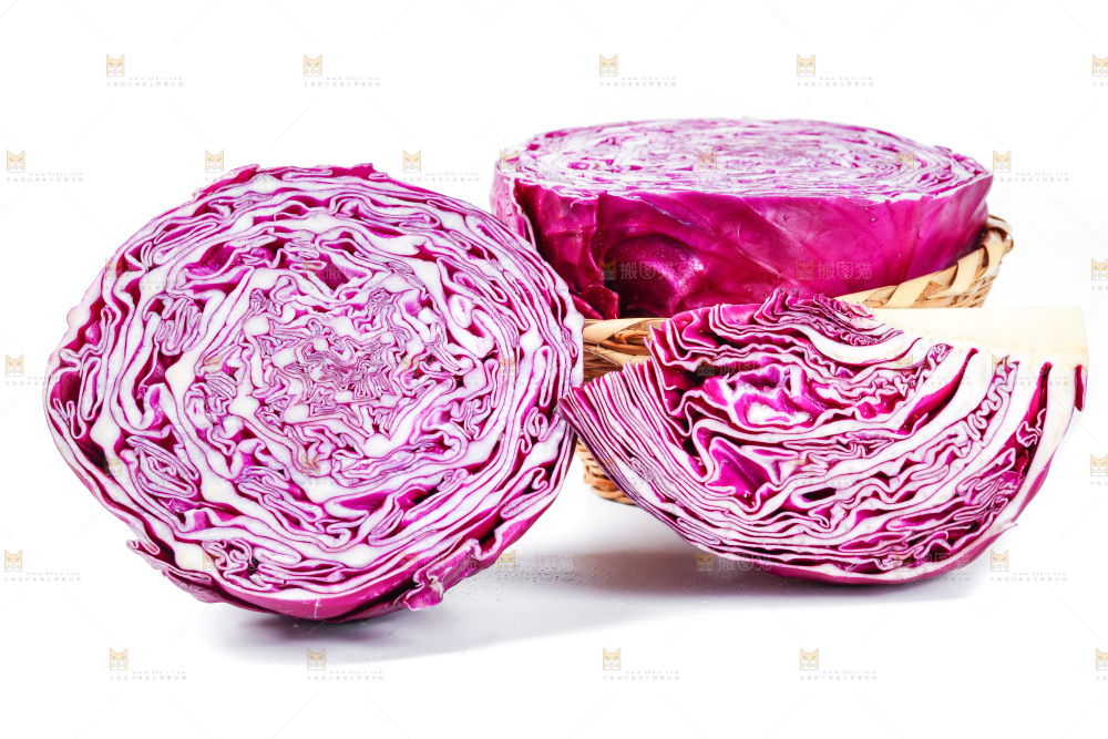 白底上放着甘蓝