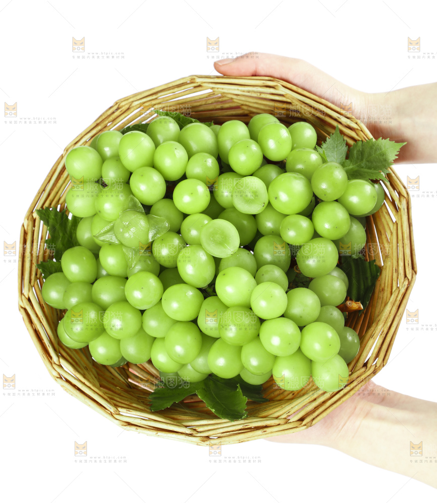 手里拿着无籽青提