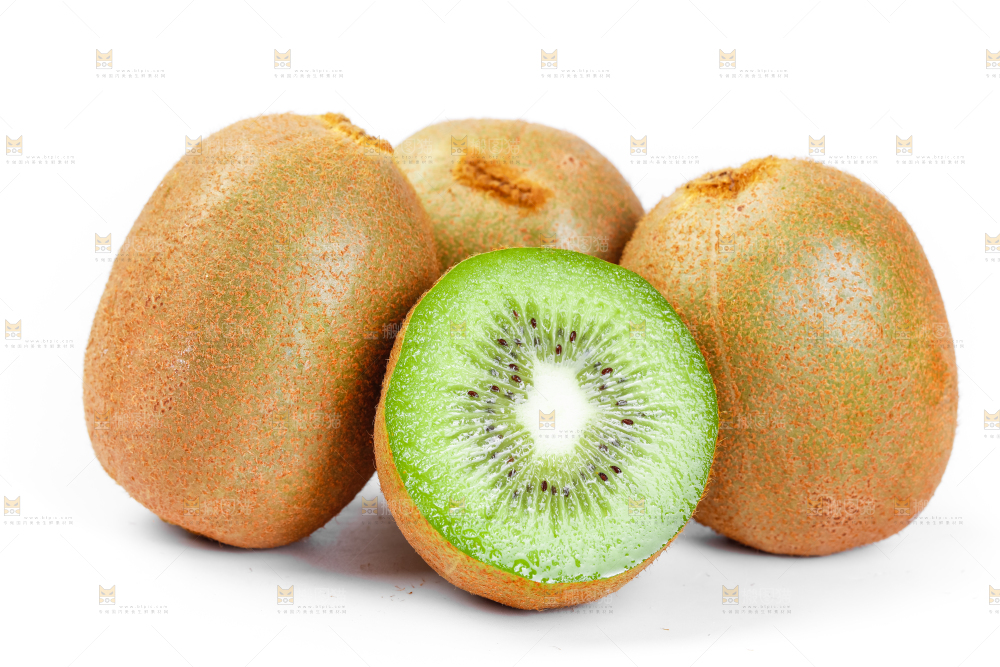 白底上放着猕猴桃