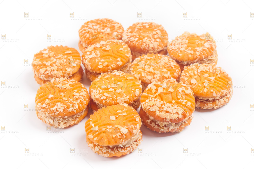 白底上的饼干