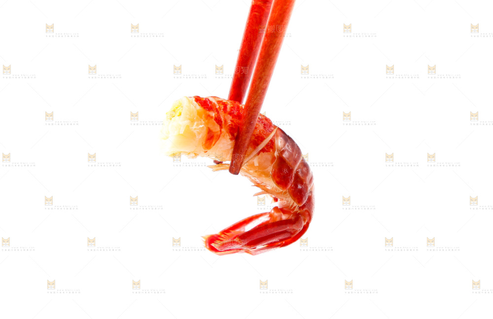 白底上的龙虾尾