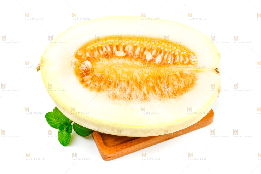 木板上的蜜瓜