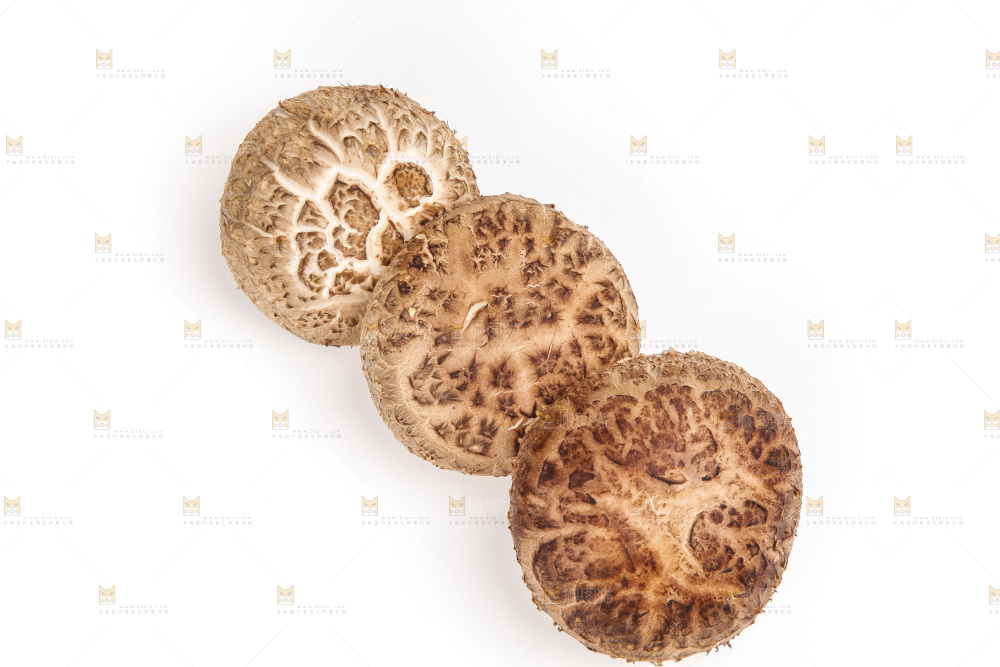 白底上放着花菇