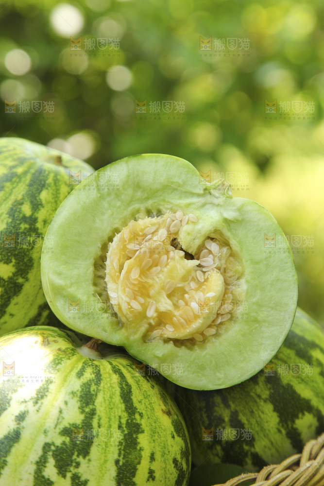 一篮新鲜花蕾甜瓜