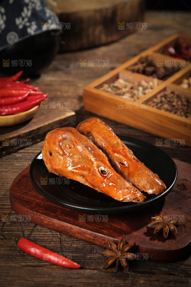 一盘香辣鸭头