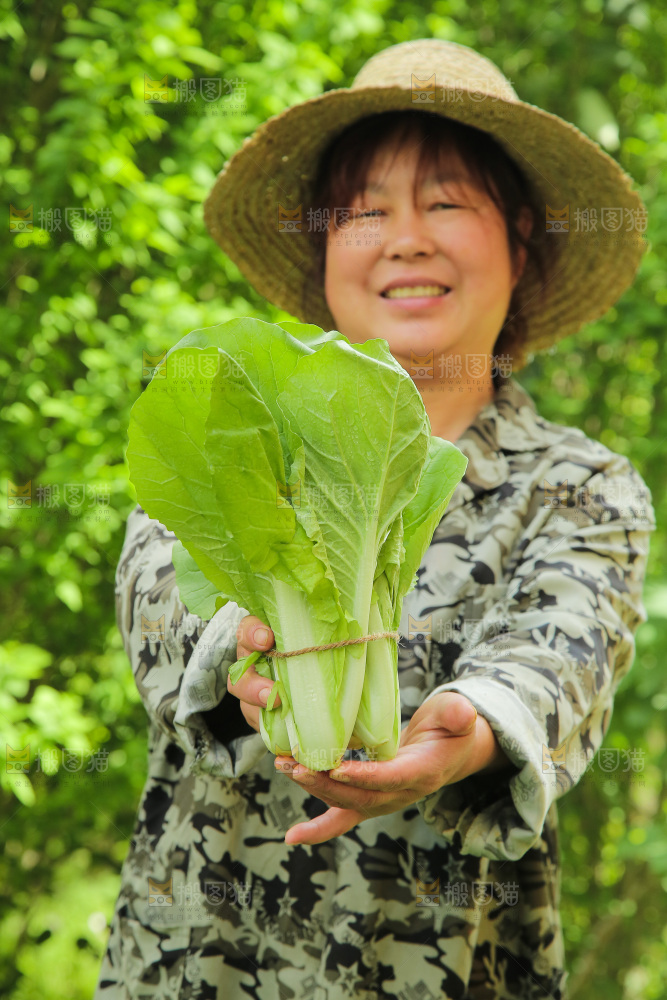 手里拿着青菜